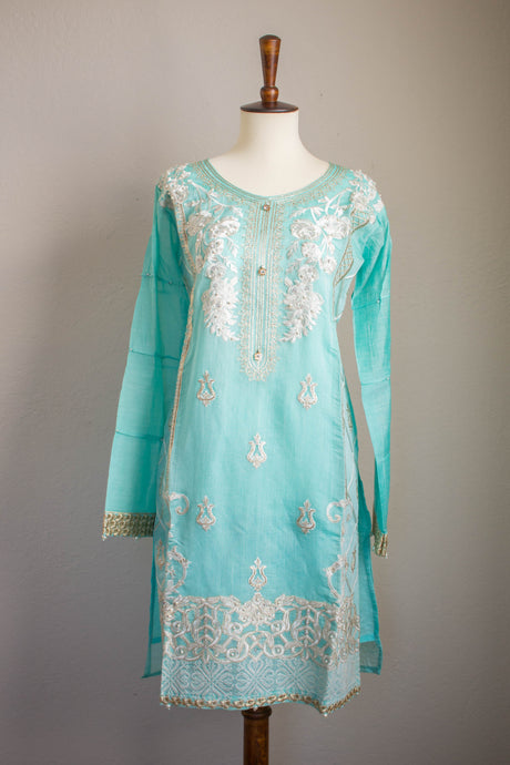 Cool Mint Shirt - Sanyra | Ethnic designer clothing