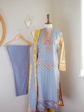 Load image into Gallery viewer, Tribal Blue 3pc Suit - Sanyra | Ethnic designer clothing